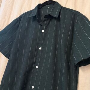 Shein Green Pinstripe Shirt